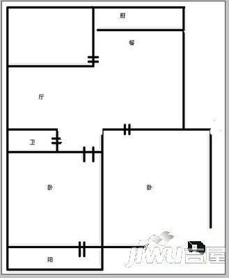 博雅德园3室2厅1卫123㎡户型图