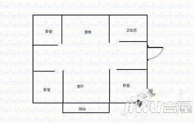 宝利家园3室2厅1卫110㎡户型图