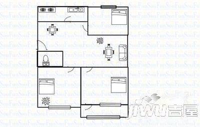 华阳小区3室2厅1卫103㎡户型图