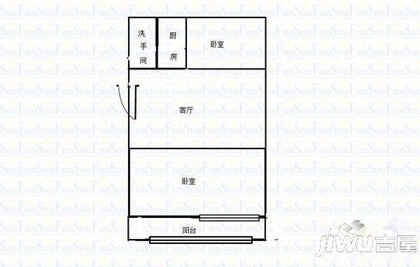 卧龙小区3室1厅1卫72㎡户型图