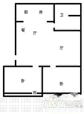 卧龙小区3室1厅1卫72㎡户型图