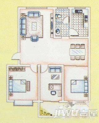 烟草公司宿舍(东方路)3室2厅1卫101㎡户型图