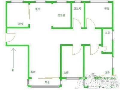 福安家园3室2厅1卫110㎡户型图