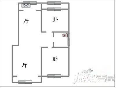 玉清嘉苑2室2厅1卫92㎡户型图