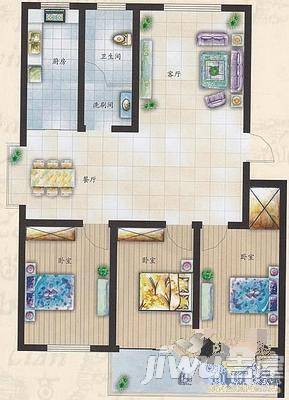 名仕园3室2厅1卫132㎡户型图