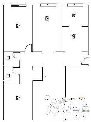 百姓居家2室2厅1卫户型图