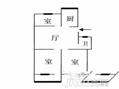 松园子2室2厅1卫户型图