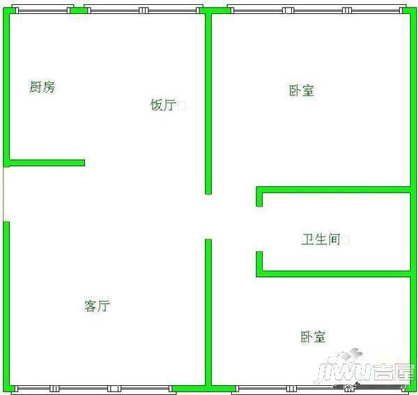 圣达花园2室2厅1卫户型图