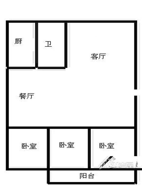 圣达花园2室2厅1卫户型图