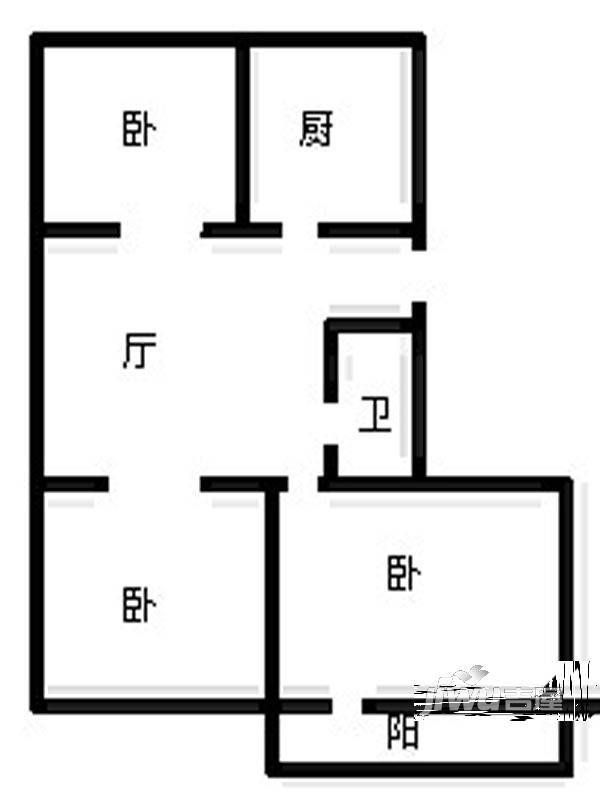 圣达花园2室2厅1卫户型图