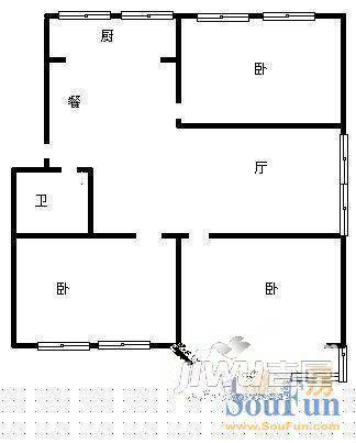 安益花园2室1厅1卫户型图