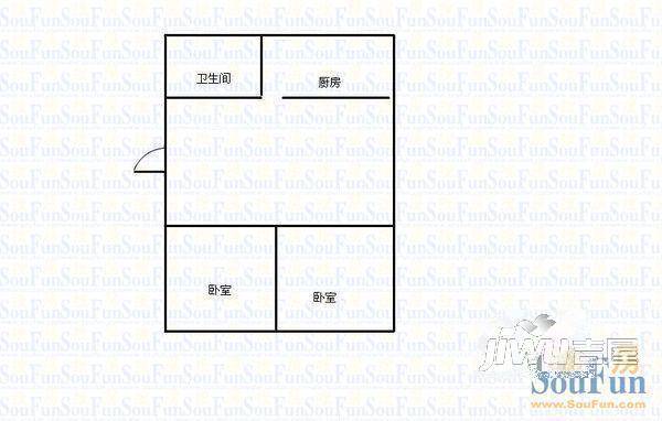 安益花园2室1厅1卫户型图