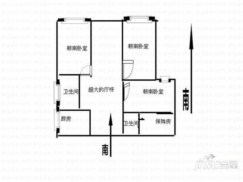 彩虹园3室1厅1卫户型图