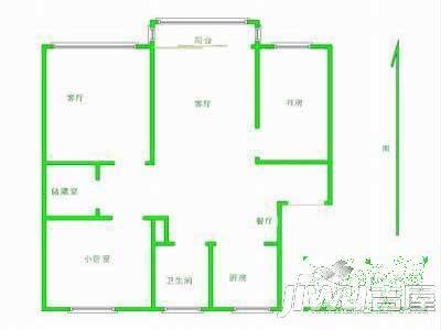 福惠花园2室1厅1卫户型图