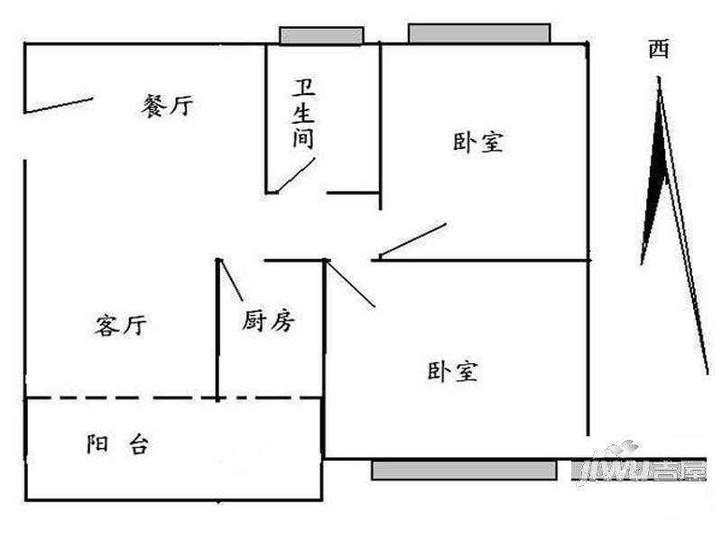 福祥旺角3室1厅1卫106㎡户型图