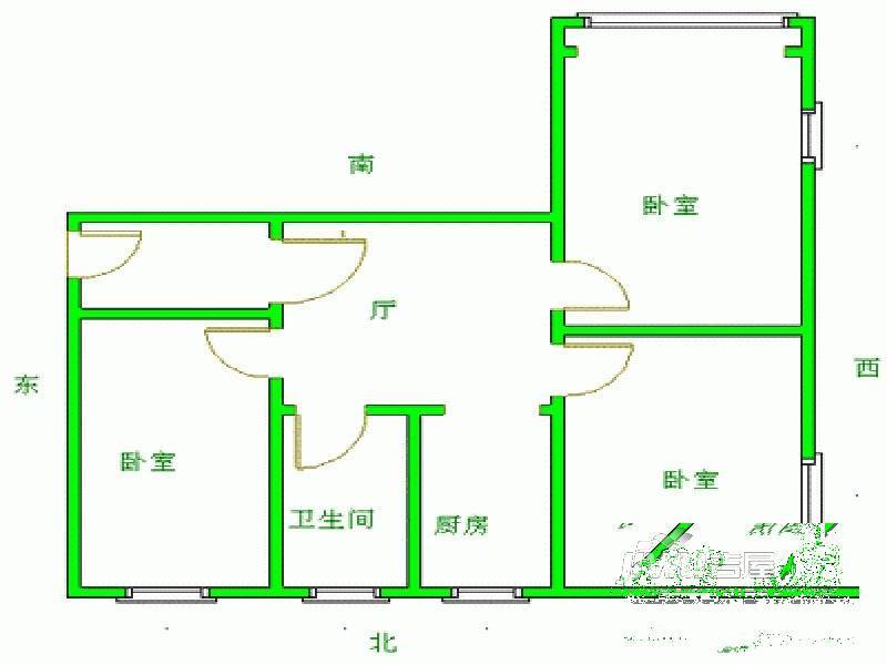 福祥旺角3室1厅1卫106㎡户型图