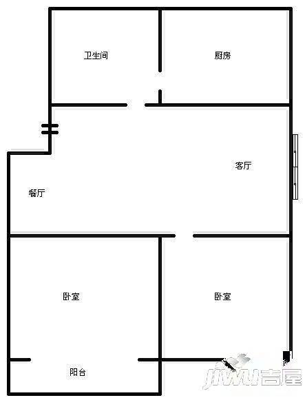 太保宿舍3室2厅1卫106㎡户型图