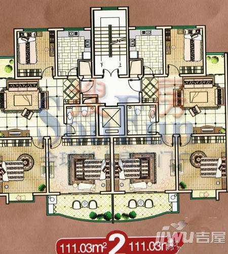 帝景湾3室2厅2卫149.1㎡户型图