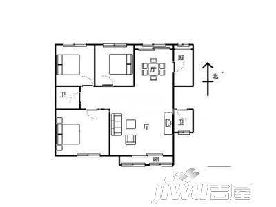 嘉汇名园3室1厅1卫84㎡户型图