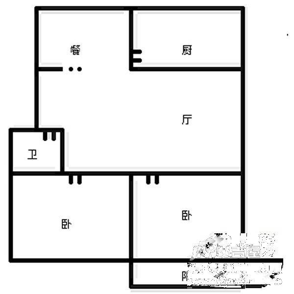 邮电新村2室2厅1卫户型图