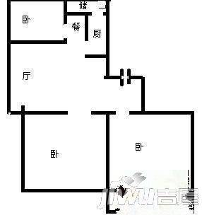 财富鼎园2室2厅1卫户型图