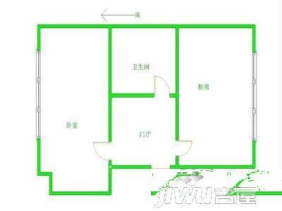 山水家园3室1厅1卫87㎡户型图