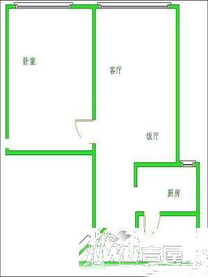 高新花园1室1厅1卫56㎡户型图