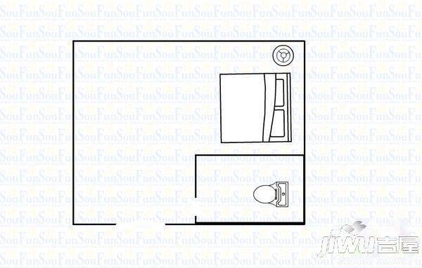 书香苑1室1厅1卫户型图