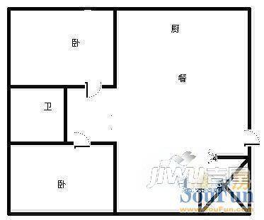 铭海花园3室1厅1卫户型图