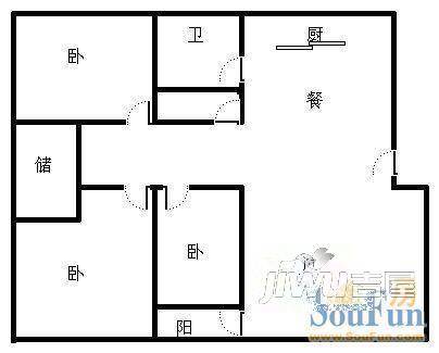 富华新村3室2厅2卫136㎡户型图