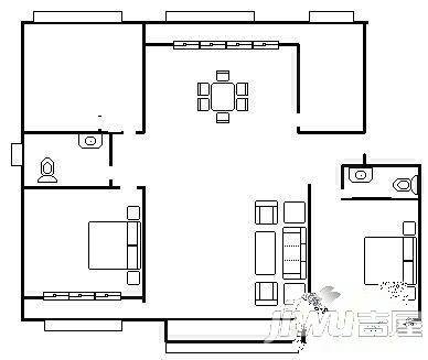 五洲佳苑4室2厅2卫181㎡户型图