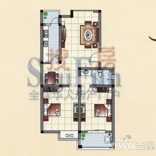 鸿禧花园4室2厅2卫户型图