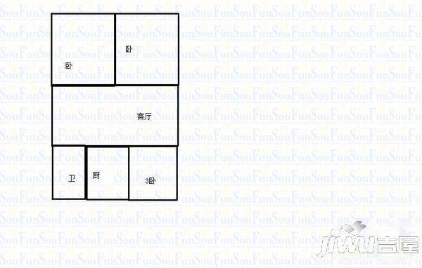 十笏园2室2厅1卫户型图