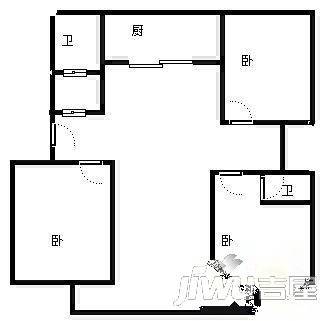 博雅德园3室2厅1卫123㎡户型图