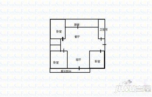 博雅德园3室2厅1卫123㎡户型图