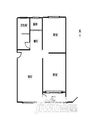 汇丰小区2室2厅1卫户型图