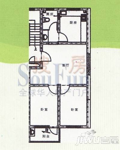 宝通花园2室1厅1卫78㎡户型图