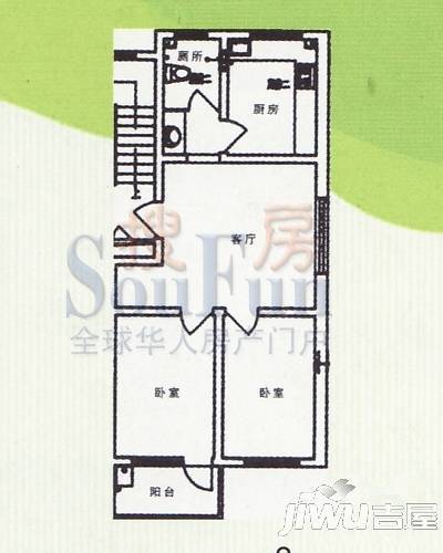 宝通花园2室1厅1卫78㎡户型图