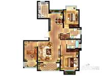 嘉城馥邸3室2厅2卫123㎡户型图