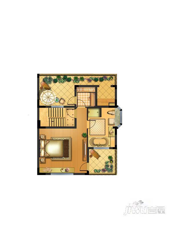 三盛松江颐景园别墅0室2厅1卫186㎡户型图