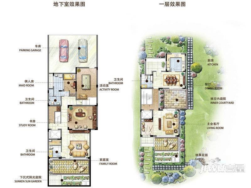 印象欧洲别墅3室2厅2卫365㎡户型图