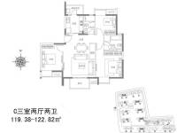 汇锦城3室2厅2卫120㎡户型图