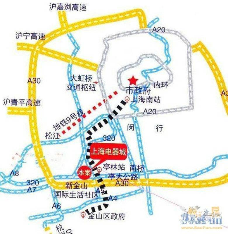 上海电器城位置交通图图片