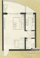 赵庄公寓1室1厅1卫57.2㎡户型图
