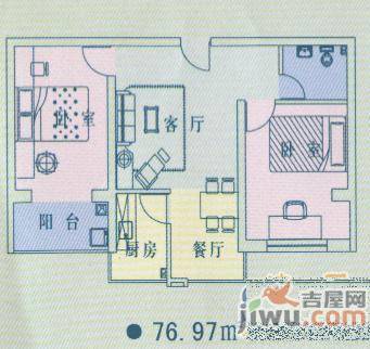 蓝钻公寓2室1厅1卫73.9㎡户型图
