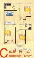 天山公寓3室2厅2卫126㎡户型图
