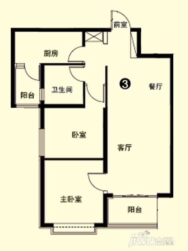恒大城一期3室2厅2卫145.6㎡户型图