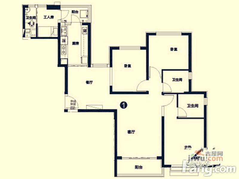 恒大城一期3室2厅2卫145.6㎡户型图