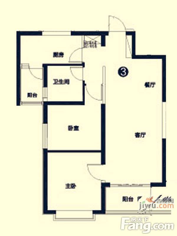 恒大城一期3室2厅2卫145.6㎡户型图