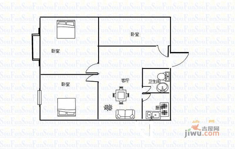 南苑小区2室1厅0卫户型图